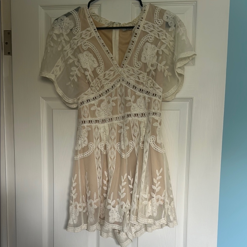 Mesh lace romper